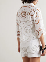 ZIMMERMANN Lexi Broderie Anglaise Linen Top - White SZ2 NZ12