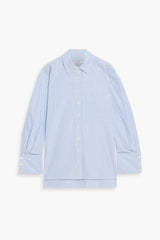 DEREK LAM 10 CROSBY  Estrella Metallic Striped Shirt - Blue SzXS