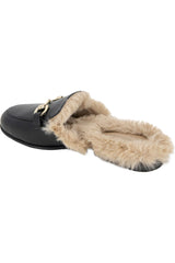 BCBGENERATION Zorie Faux Fur Mules - Black US9