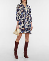 DIANE VON FURSTENBERG Layla Shirt Dress - Blue Floral SzSmall