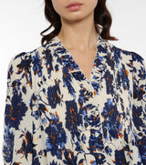 DIANE VON FURSTENBERG Layla Shirt Dress - Blue Floral SzSmall