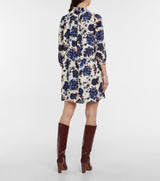DIANE VON FURSTENBERG Layla Shirt Dress - Blue Floral SzSmall