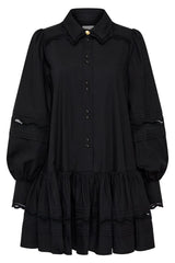 AJE Reva Wave Trim Mini Dress - Black Sz10