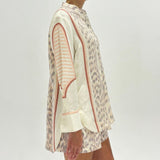 SARAH JANE CLARKE Leopard Print Silk Linen Blend Shirt - Multi SzM/L