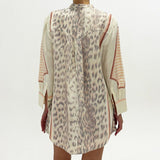 SARAH JANE CLARKE Leopard Print Silk Linen Blend Shirt - Multi SzM/L