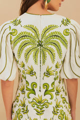 FARM RIO Milani V Neck Mini Dress - White SzS