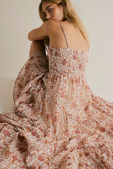 FREE PEOPLE Sundrenched Printed Maxi Dress - Pink SzM