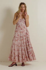 FREE PEOPLE Sundrenched Printed Maxi Dress - Pink SzM