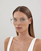 GUCCI Oversized Geometric Optical Glasses - Gold