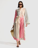 ASTON STUDIO Neottia Dress - Multi Stripe Sz14