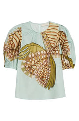 ULLA JOHNSON Ravena Top  - Water Blossoms Sz4 NZ8