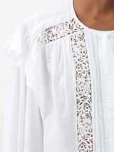 ISABEL MARANT ÉTOILE Georgina Lace Detail Blouse - White Sz38 NZM