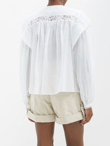 ISABEL MARANT ÉTOILE Georgina Lace Detail Blouse - White Sz38 NZM