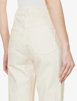 KHAITE Abigail Straight-Leg Mid-Rise Jeans - Cream Sz28