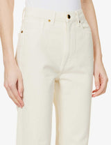 KHAITE Abigail Straight-Leg Mid-Rise Jeans - Cream Sz28