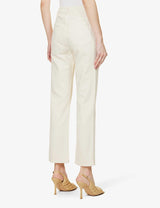 KHAITE Abigail Straight-Leg Mid-Rise Jeans - Cream Sz28