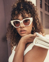 GUCCI Crystal Cat Eye Sunglasses - Ivory
