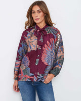 ONE HUNDRED STARS Bow Blouse - Crane Plum SzS/M
