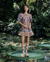 FARM RIO Tapestry Printed Mini Dress - Superbloom Blue SZL
