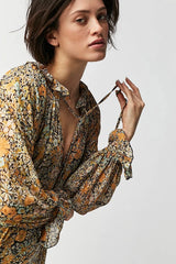 FREE PEOPLE Feeling Groovy Maxi Dress - Black Floral SzM