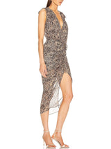 VERONICA BEARD Teagan Silk Midi Dress - Python SZ8 NZ12