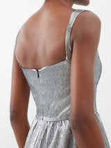 SALONI Metallic Rachel Gown - Silver SzS