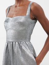 SALONI Metallic Rachel Gown - Silver SzS