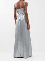 SALONI Metallic Rachel Gown - Silver SzS