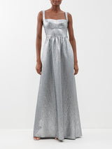 SALONI Metallic Rachel Gown - Silver SzS