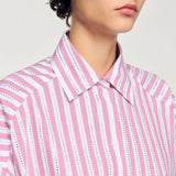 SANDRO Charlie Embellished Shirt - Rose Pink Sz3 NZ Large