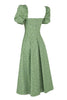 HOUSE OF CB Tallulah Puff Sleeve Midi Dress - Green Sz XS