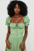 HOUSE OF CB Tallulah Puff Sleeve Midi Dress - Green Sz XS