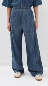 TIBI Summer Denim Winslow Pants - Classic Blue SzS