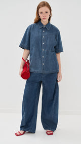 TIBI Summer Denim Winslow Pants - Classic Blue SzS