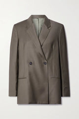 TOTEME Double Breasted Wool Blazer Brown EU 36 NZ8