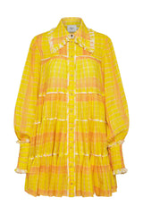 AJE Wilderness Smock Dress - Yellow Check Sz10
