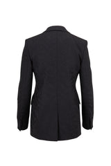 SAINT LAURENT Shadow Zebra Wool Jacket - Black Sz42 NZ M