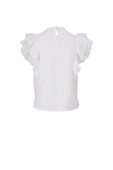 VERONICA BEARD Jie Eyelet Top - White Sz0 NZXS
