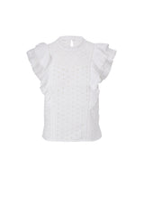 VERONICA BEARD Jie Eyelet Top - White Sz0 NZXS