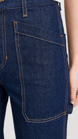 VERONICA BEARD Dylan High-Rise Straight Cuffed Jean - Dark Wash Sz25