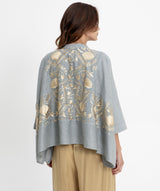 GREEK ARCHAIC KORI Blossom Oversize Shirt - Grey & Gold SzXS