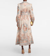 ZIMMERMANN August Plunge Midi Dress - Sky Blue Sz3 NZ14