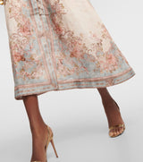 ZIMMERMANN August Plunge Midi Dress - Sky Blue Sz3 NZ14