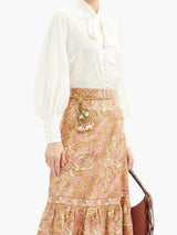 ZIMMERMANN Brighton Frill Hem Skirt - Paisley Sz2 NZ12
