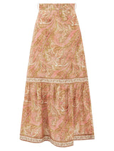 ZIMMERMANN Brighton Frill Hem Skirt - Paisley Sz2 NZ12
