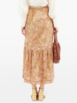 ZIMMERMANN Brighton Frill Hem Skirt - Paisley Sz2 NZ12