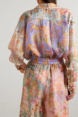 ZIMMERMANN Cira Crochet Trimmed Floral Shirt - Multi Sz2 NZ12