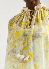 ZIMMERMANN Harmony Floral-Print Georgette Blouse - Natura Sz2 NZ12