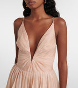 ZIMMERMANN Pavillion V Neck Midi Dress - Peach Sz0 NZ8