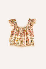 FARM RIO Tropical Print Square Neck Top -  SZL